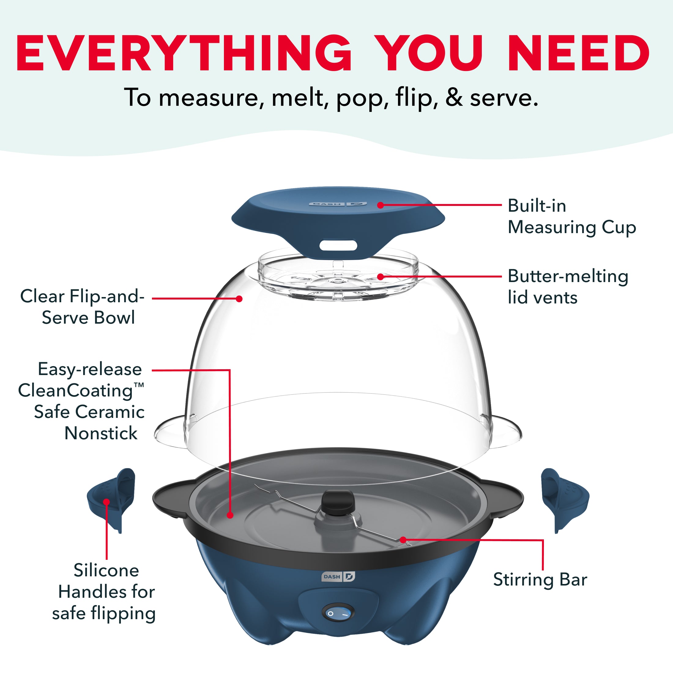 5QT SmartStore Stirring Popcorn Maker