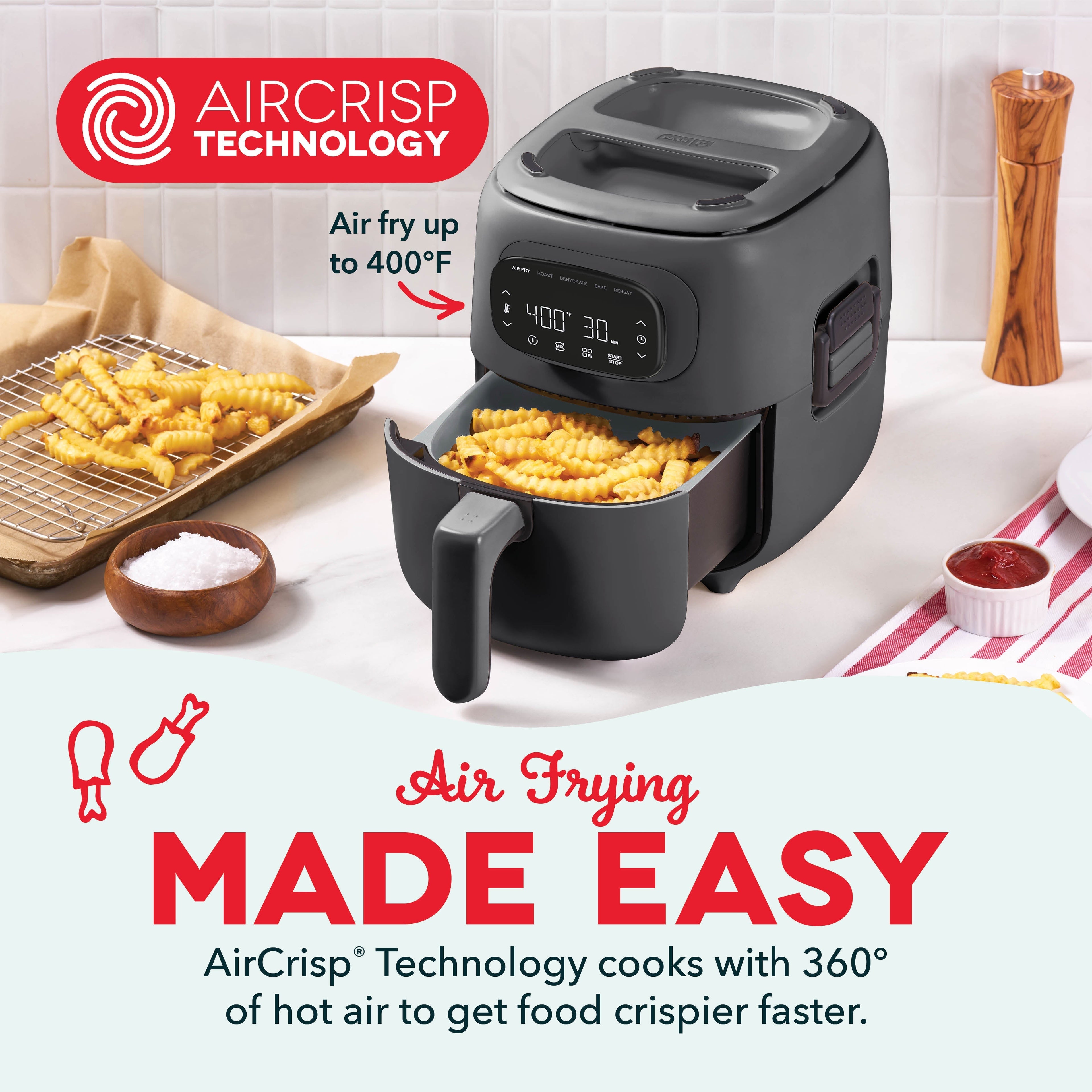 Flip & Fry Digital 2-in-1 Grill + Air Fryer